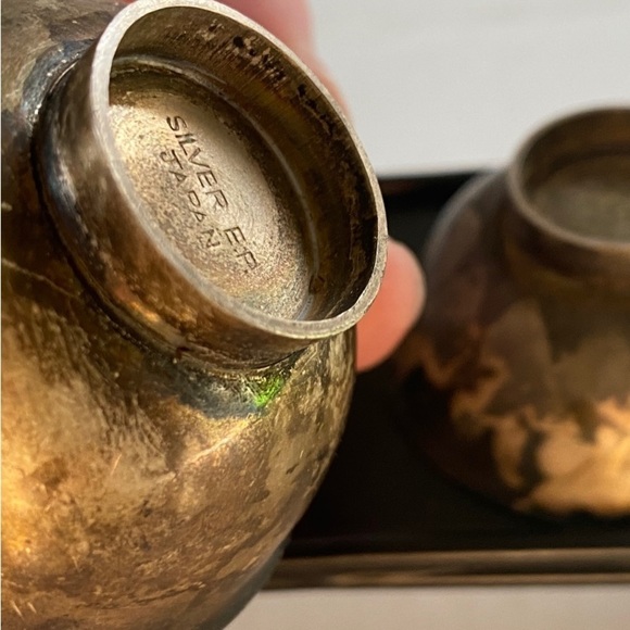 Vintage 𝅺Salt And Pepper Cellar Silver EP Made in Japan - Picture 2 of 14